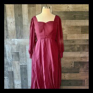 Cranberry Victorian maxi dress size 16 dark romance witchy wedding halloween